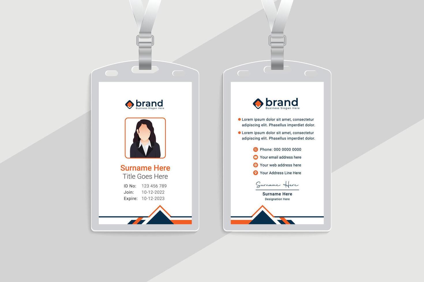 Dental healthcare id card template design vector