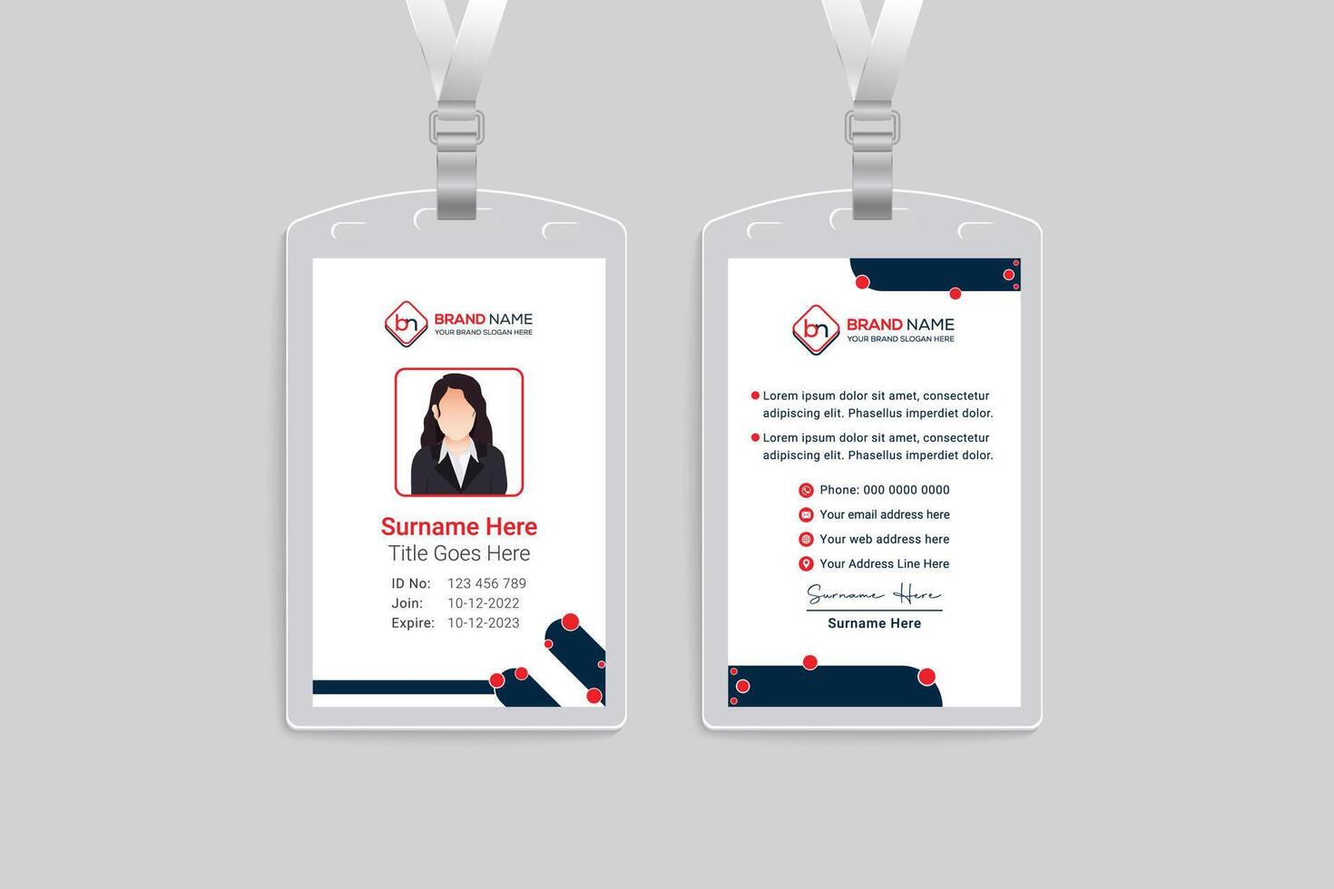 Modern id card template vector