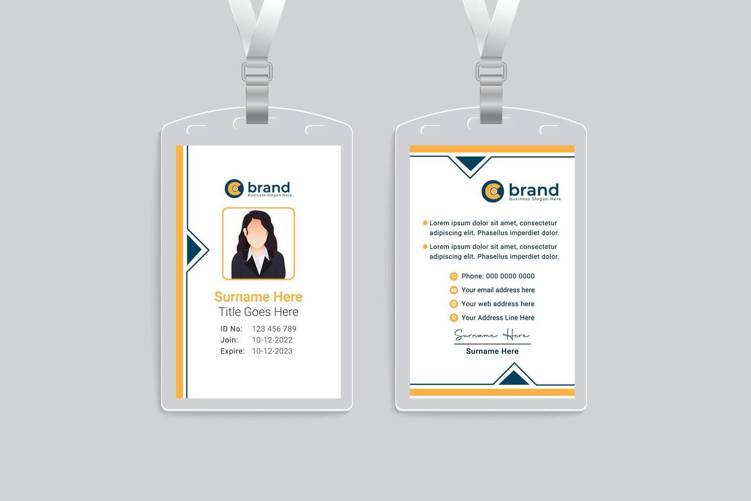 Modern id card design vector