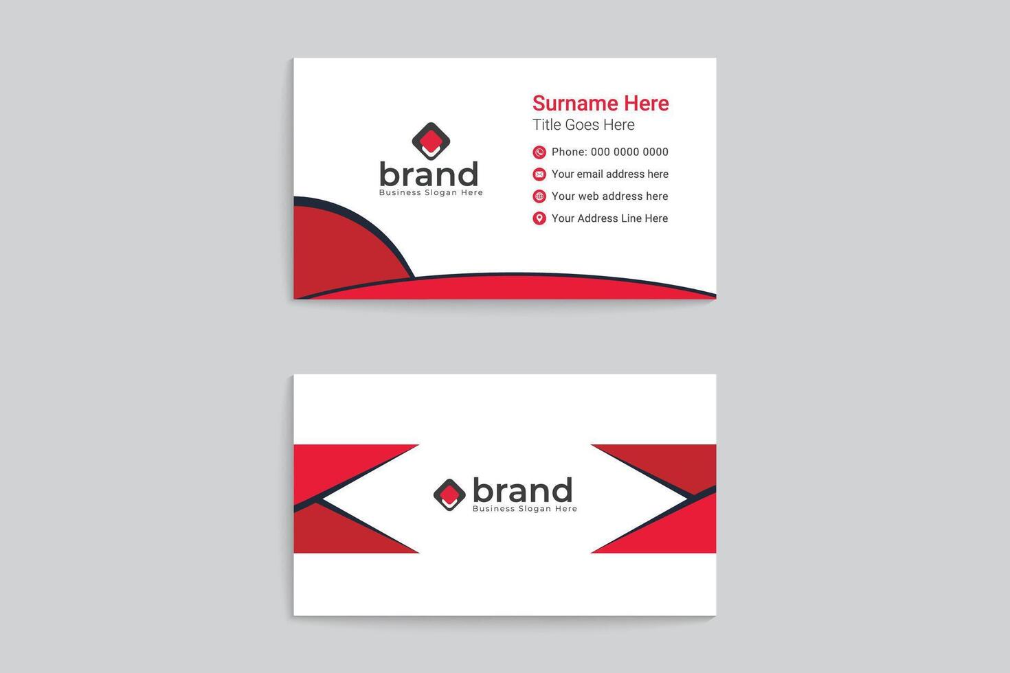 Flat design minimal business card design vector