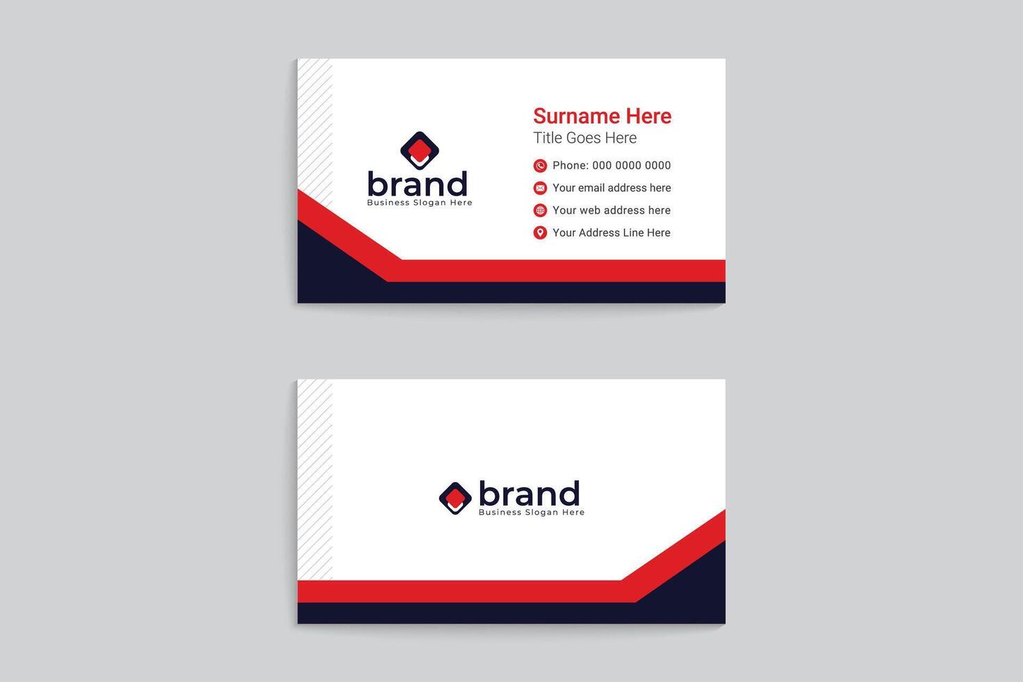 Creative double sided business card template vector