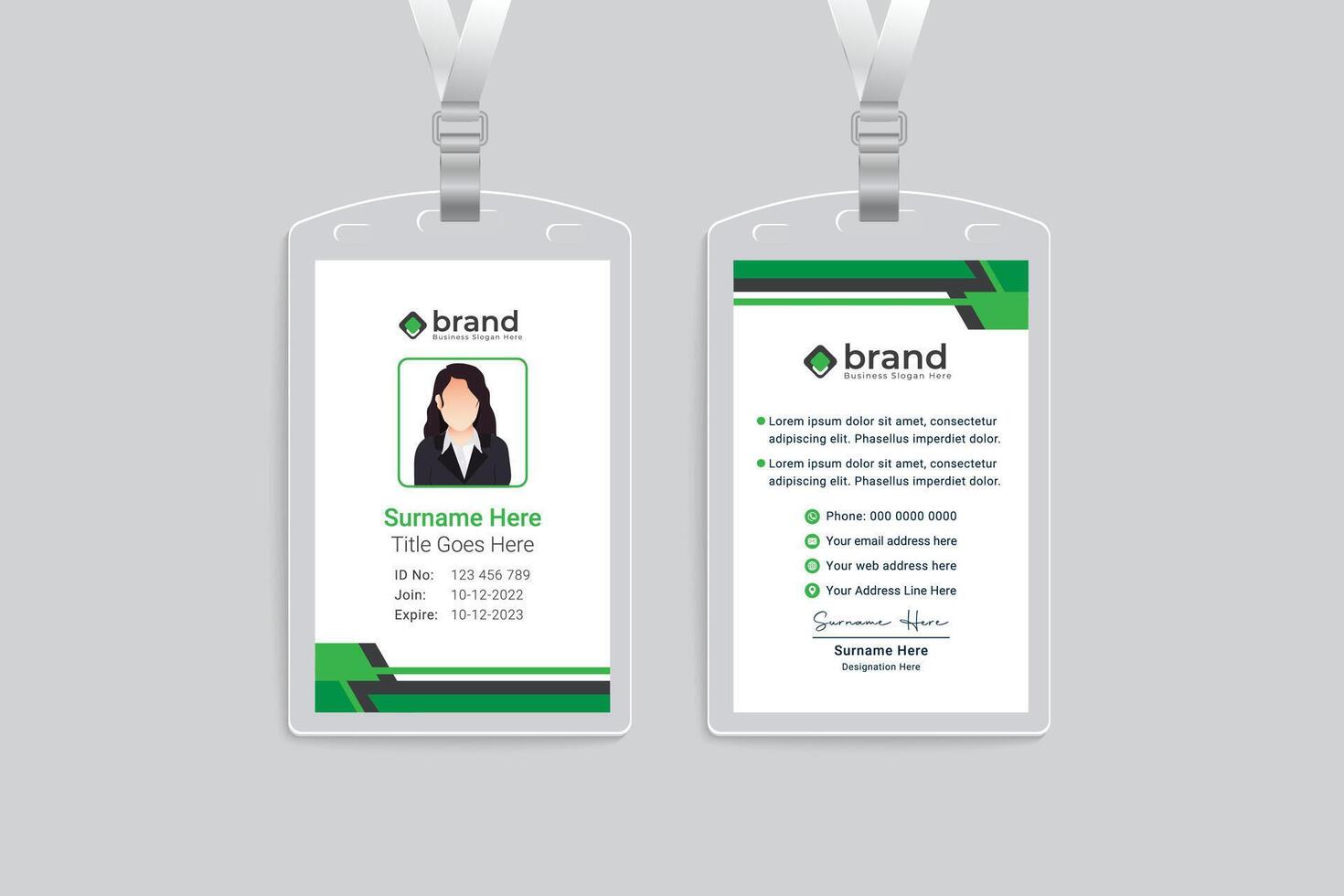 Clean professional id card template vector