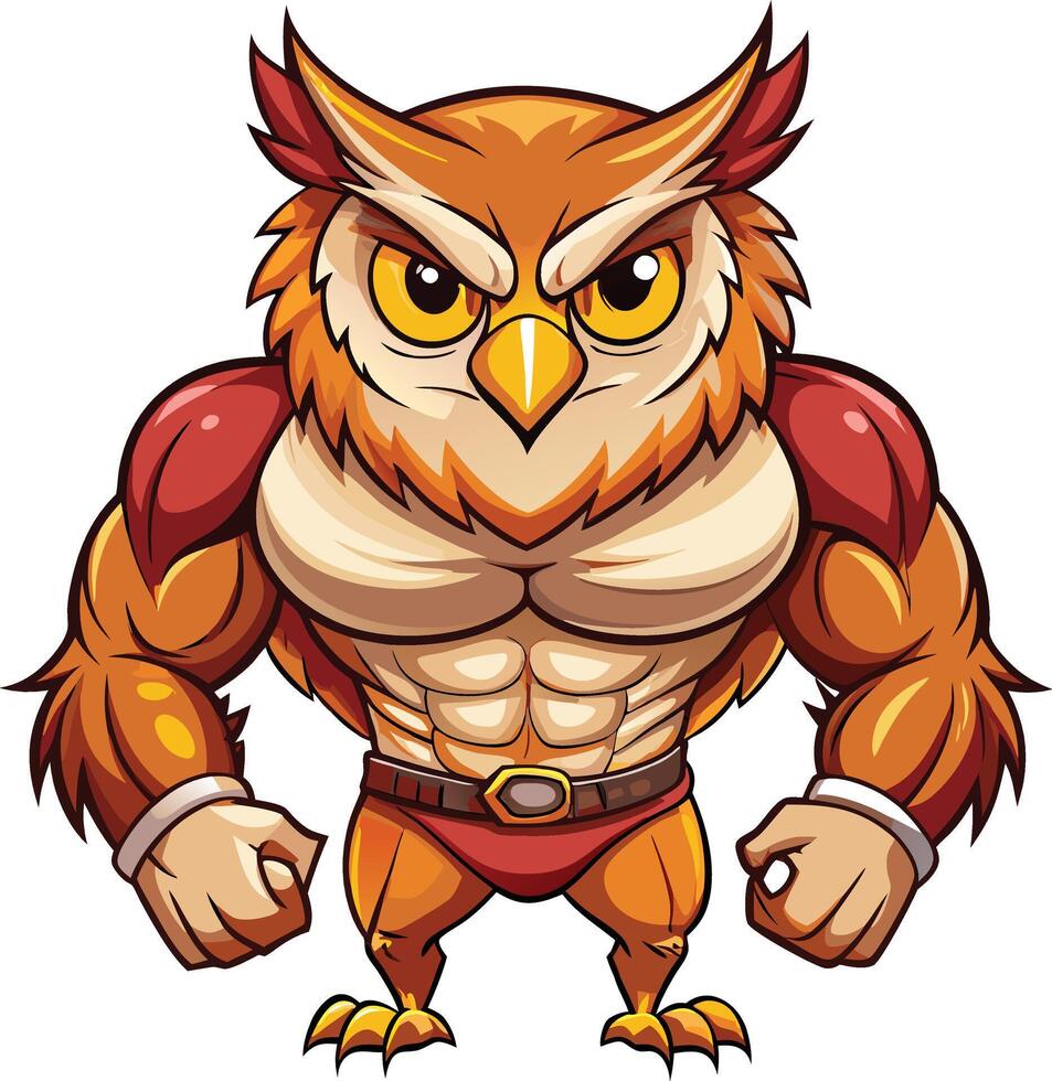 Owl mascot character sticker design vector