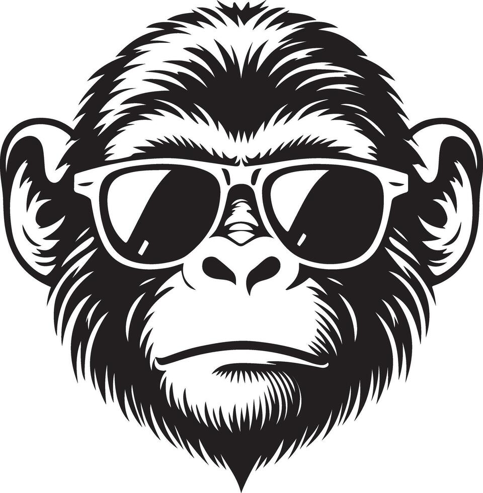 Monkey with sunglass design vector