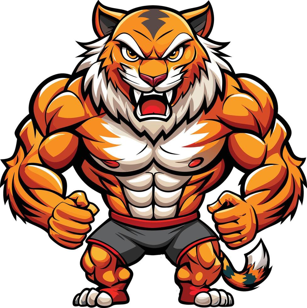 Tiger mascot character sticker design vector