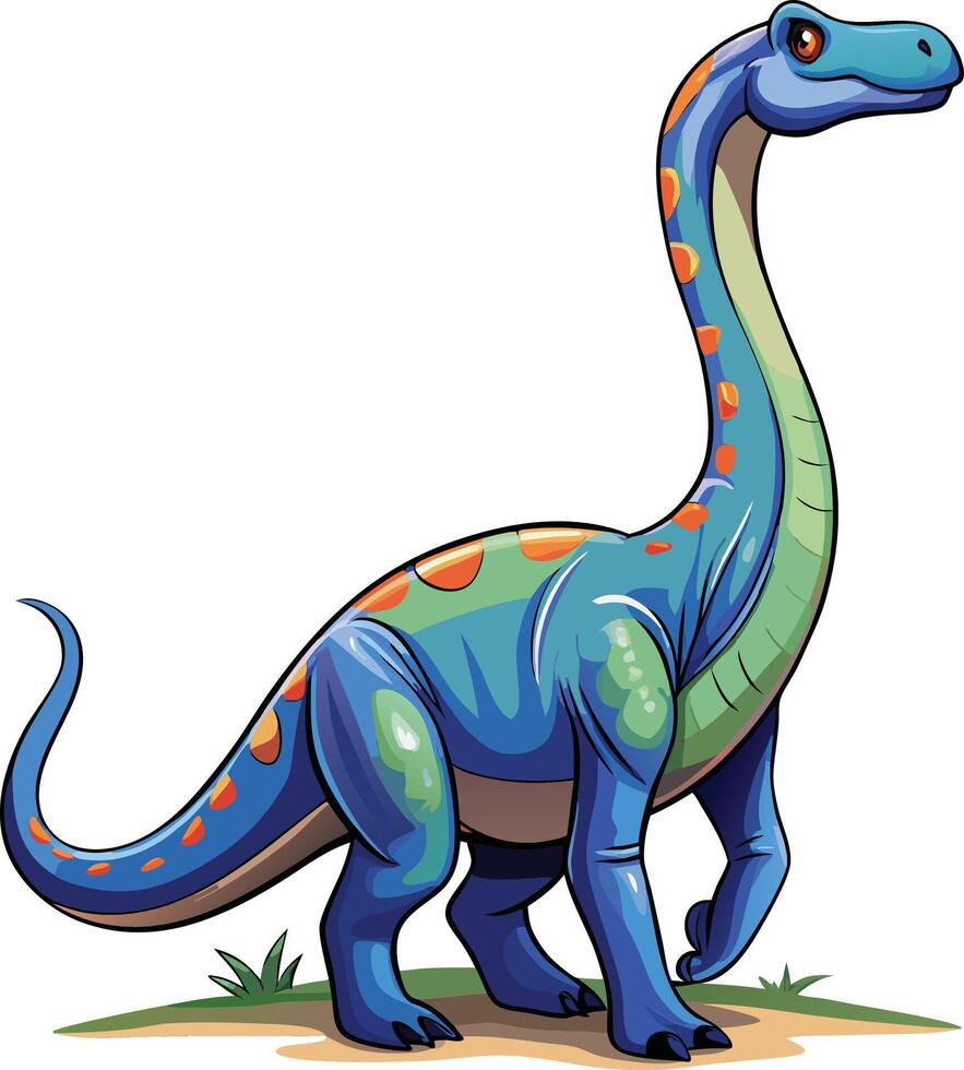 Brachiosaurus dinosaur sticker design vector