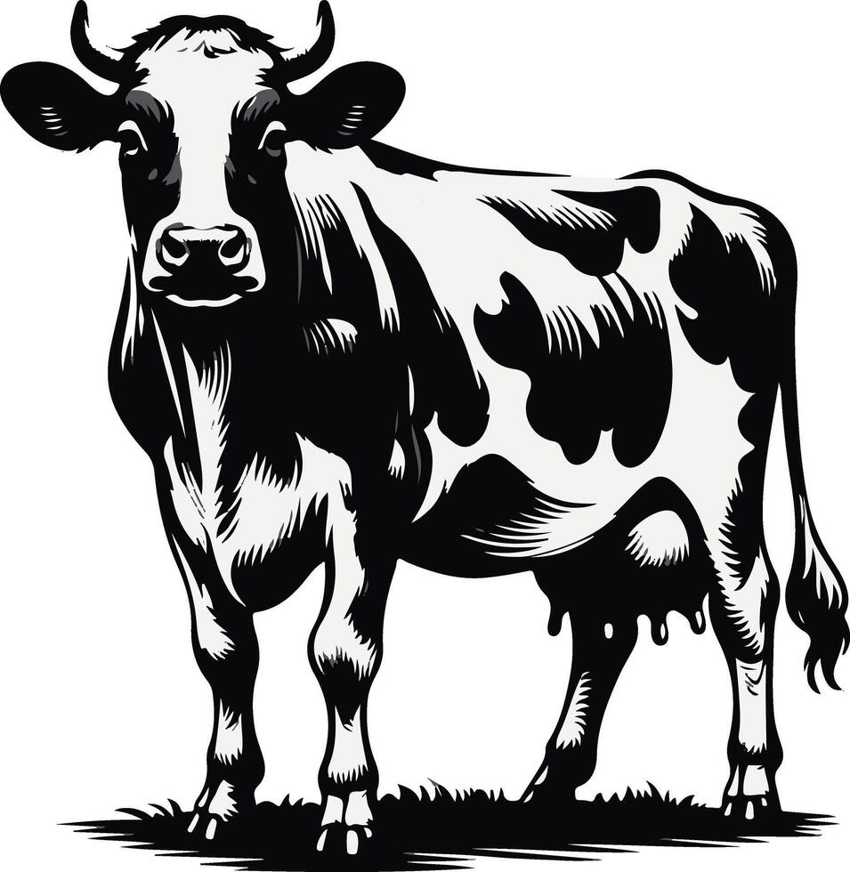 Cow silhouette shape design vector