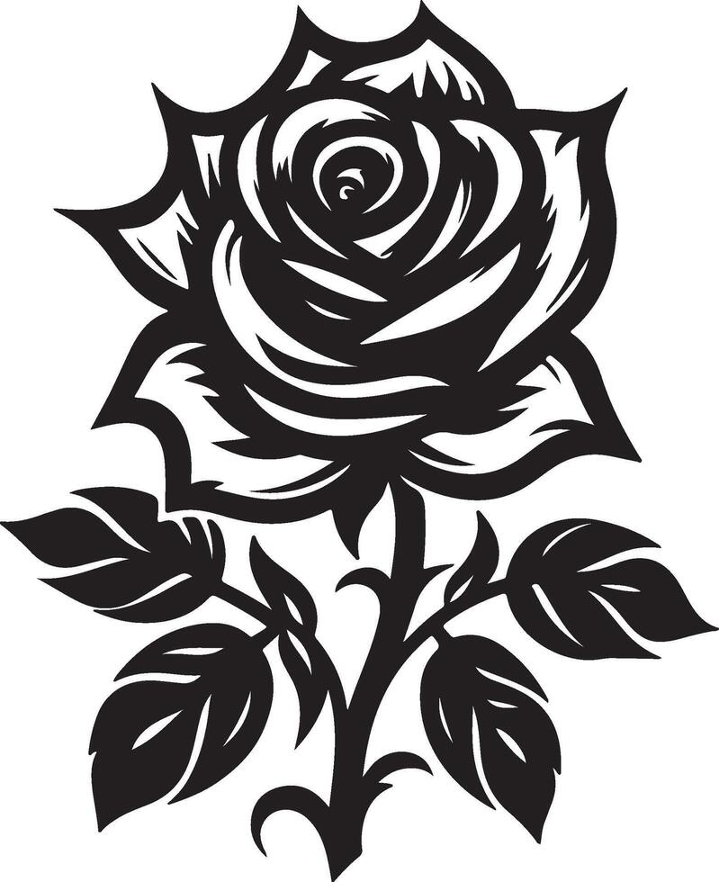 Rose silhouette shape design vector