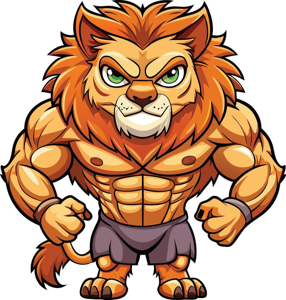Lion mascot character sticker design vector