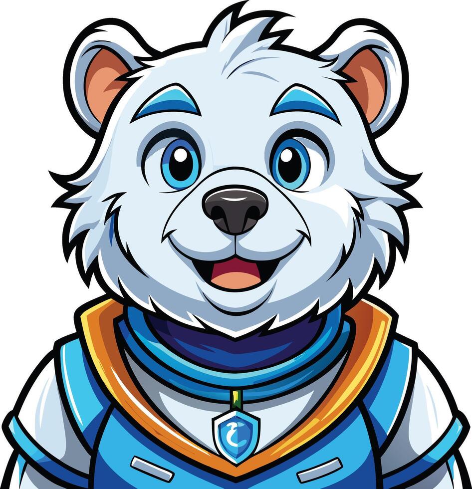 Bear mascot character sticker design vector