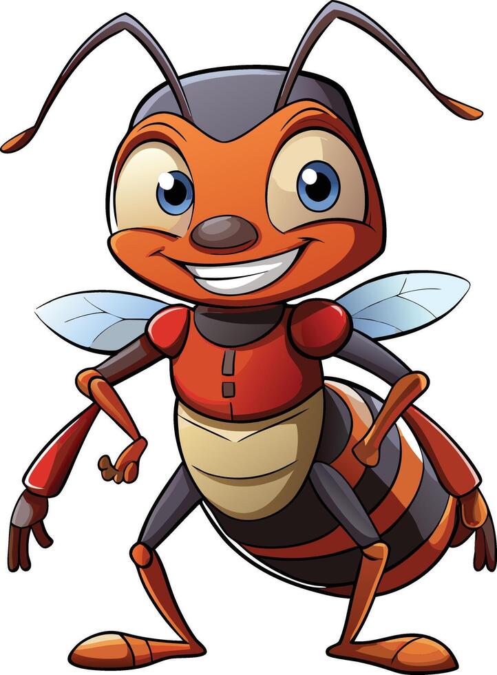 Ant mascot character sticker design vector