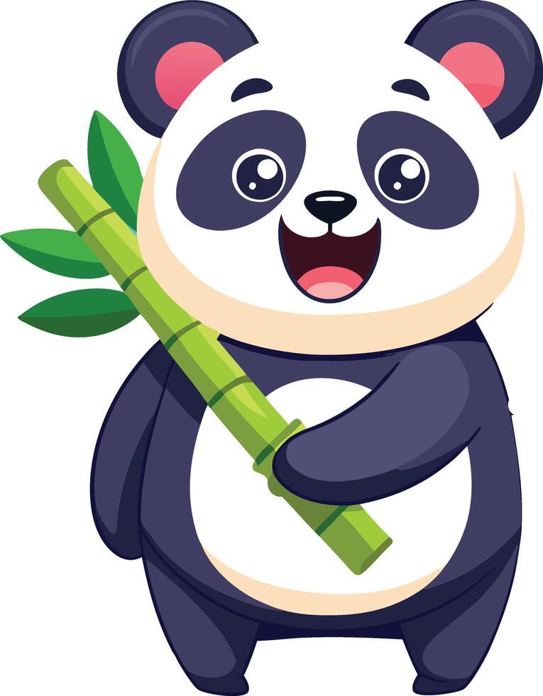 Panda mascot character sticker design vector