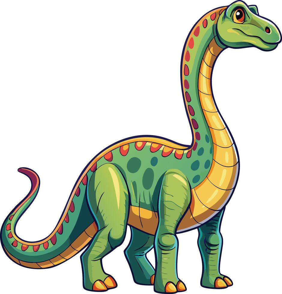 Diplodocus dinosaur sticker design vector