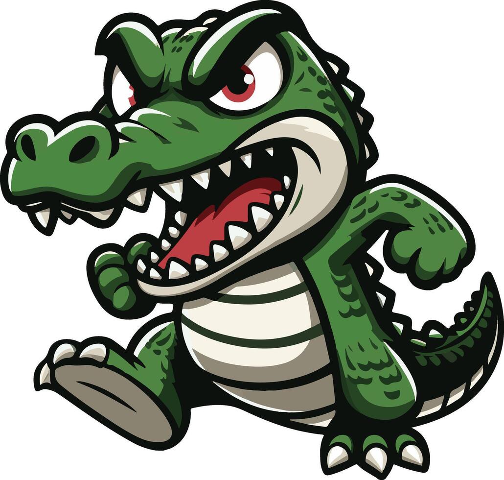 Crocodile mascot character sticker design vector