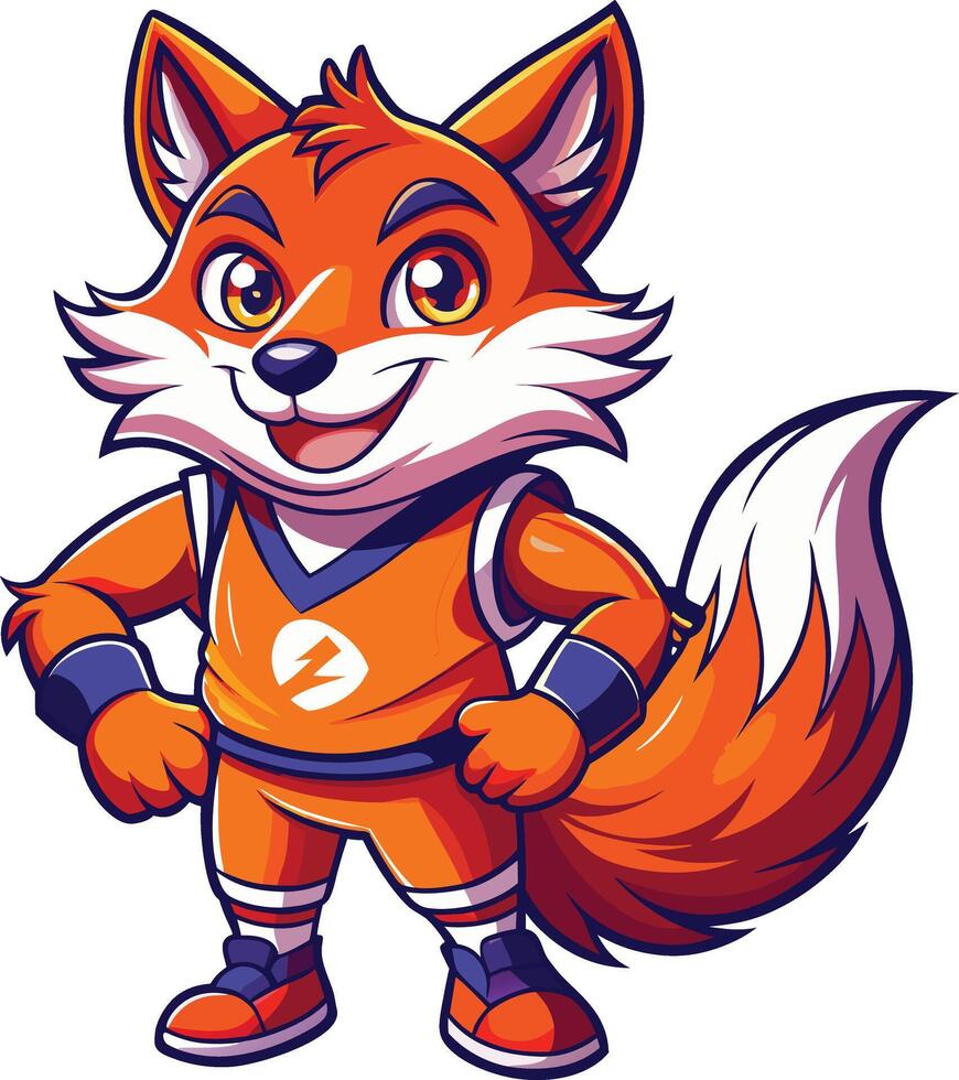 Fox mascot character sticker design vector