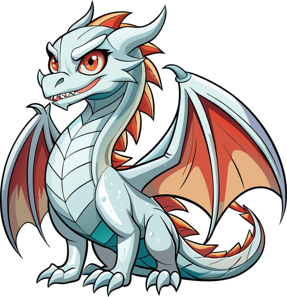 Dragon mascot sticker design vector
