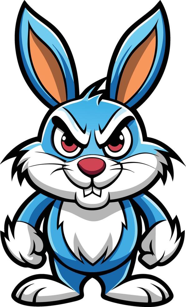 Rabbit mascot character sticker design vector
