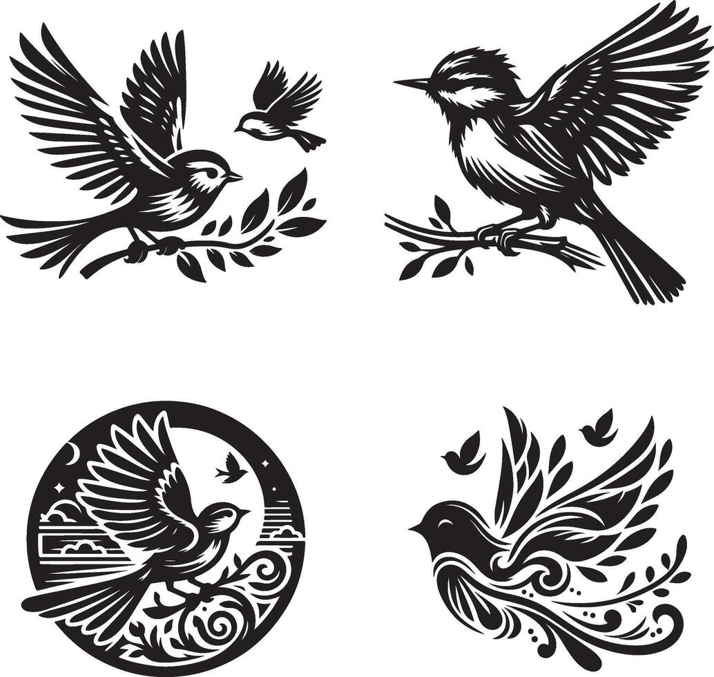 Bird silhouette shape design vector