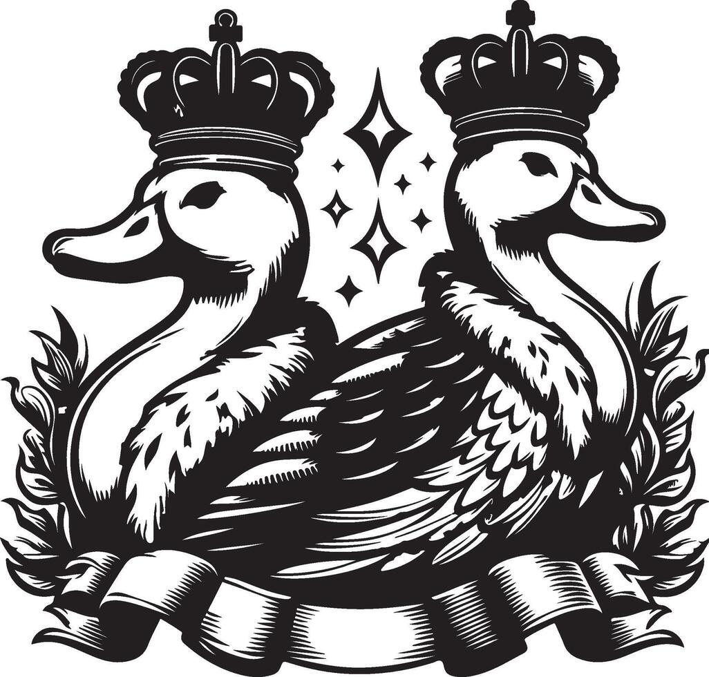 King duck mascot design vector