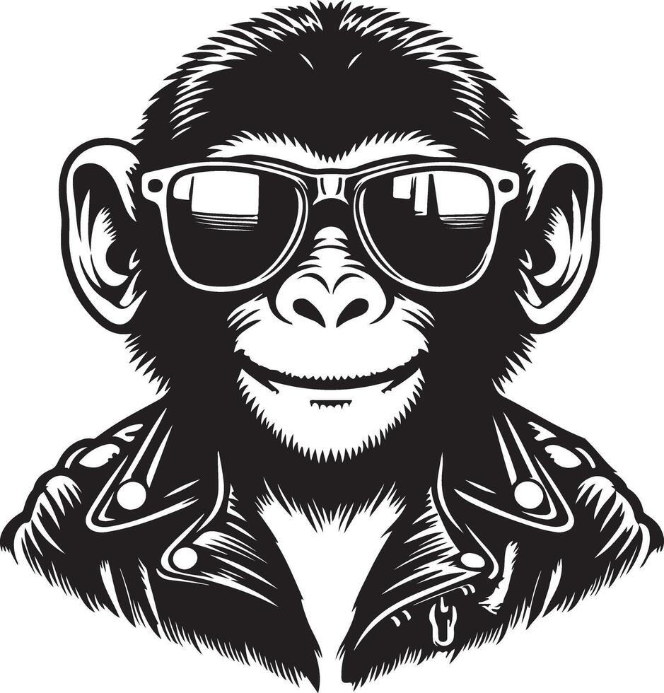 Monkey with sunglass design vector