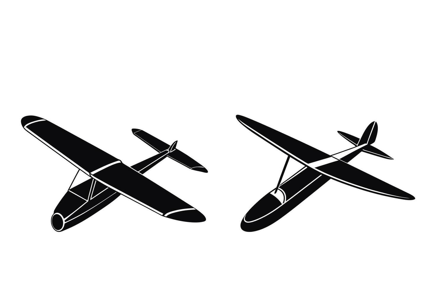 Glider Digital Image for Aviation and Outdoor Sports Projects vector
