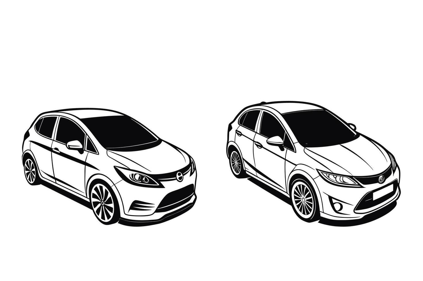 Editable Hatchback Graphic vector