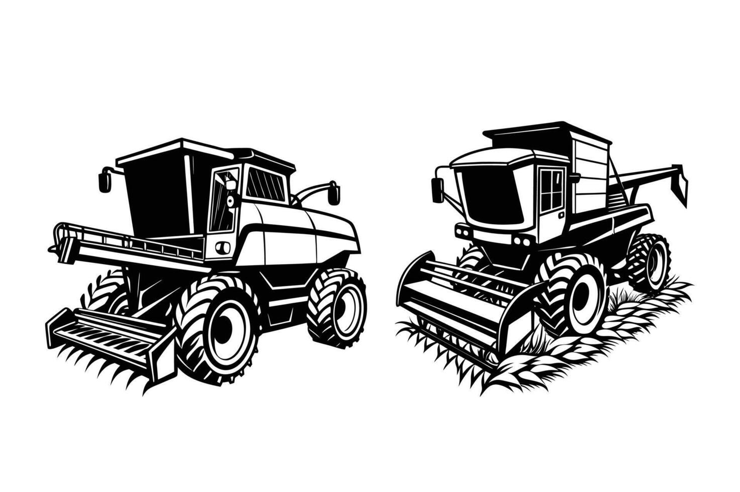 Flexible Harvester Digital Artwork Crisp Adaptable Graphic for Industrial and Farming Uses vector