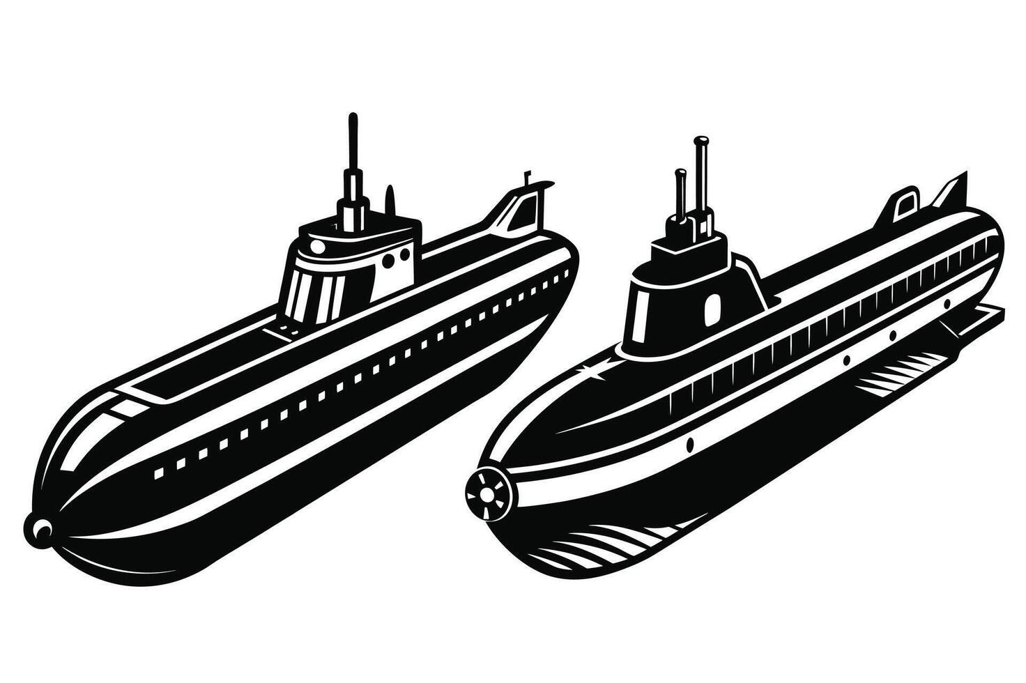 Submarine Icon for Nautical and Military vector