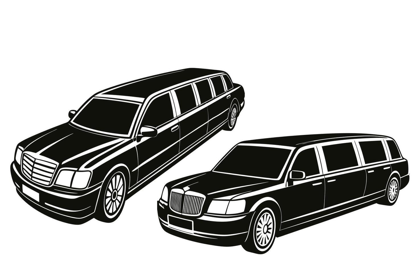 Luxury Limousine Digital Image for Transportation and Event Projects vector