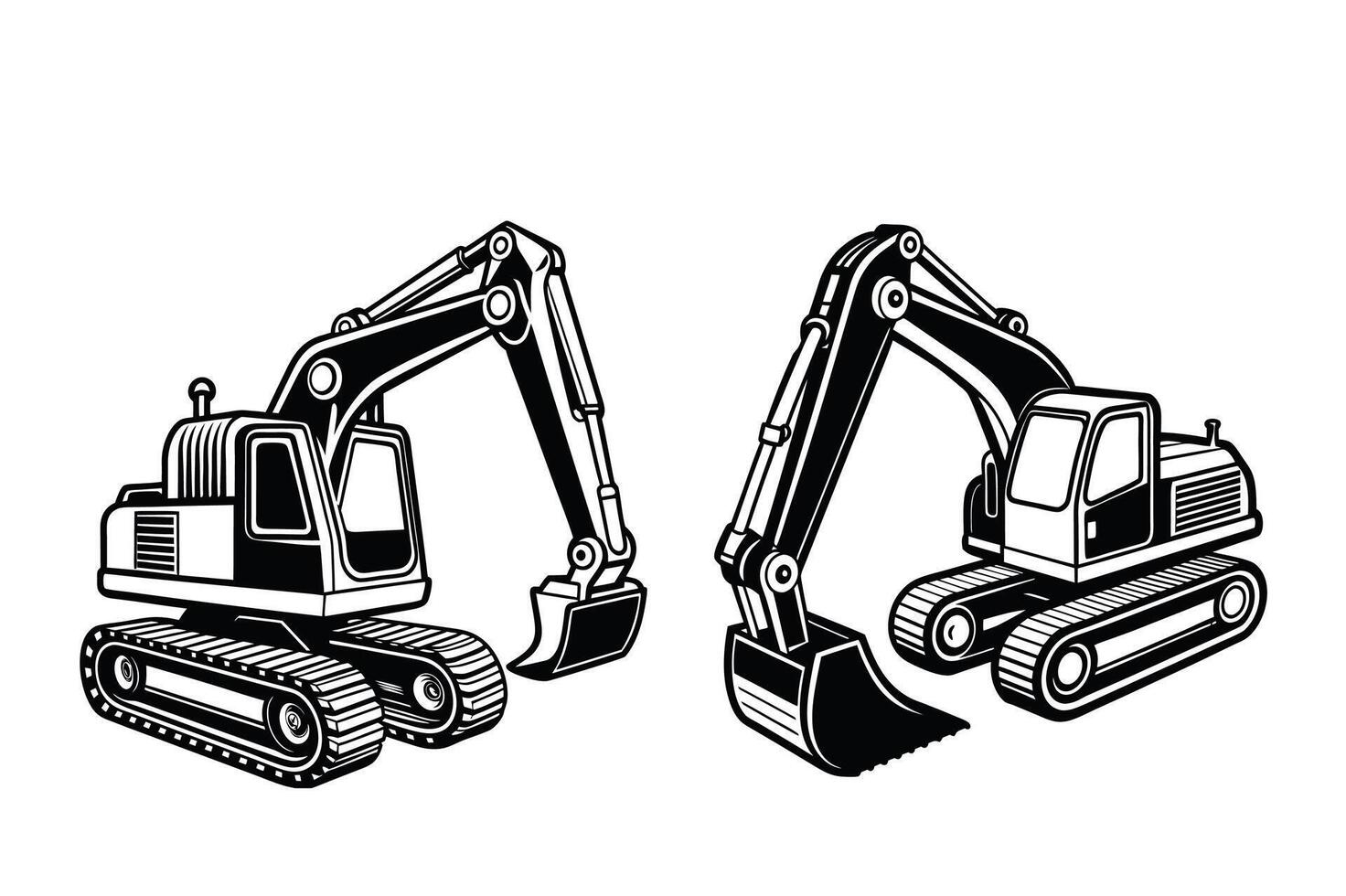 Excavator Silhouette for Engineering vector