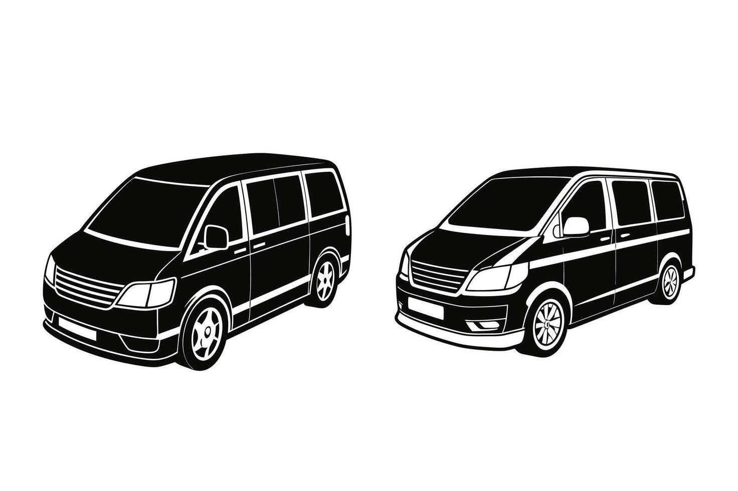 High-Quality Minivan silhouette Graphic vector