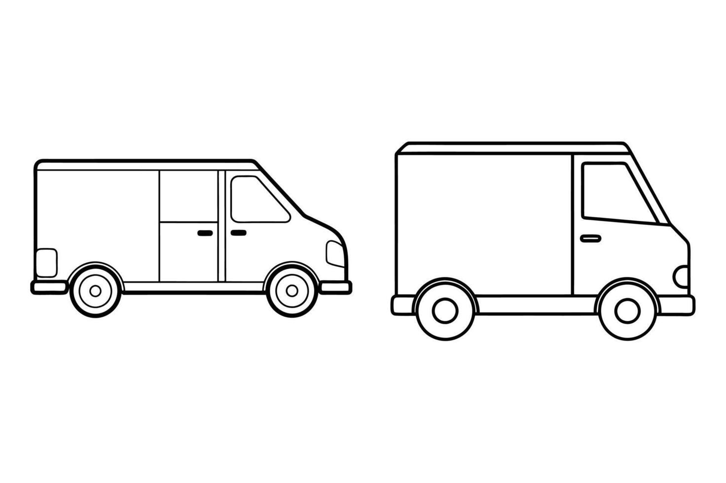 High-Quality Delivery Vehicle outline Graphic vector
