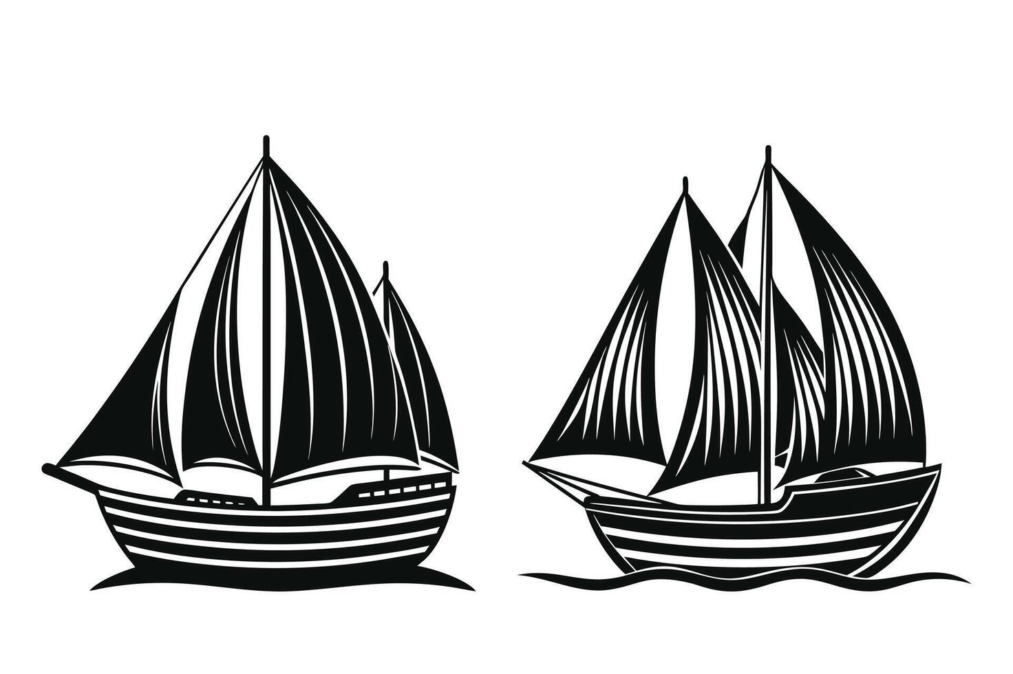 Customizable silhouette Sailboat Illustration vector