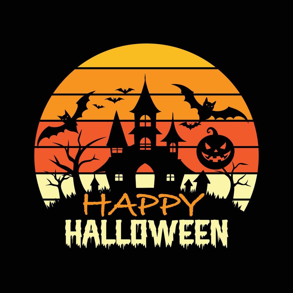 Halloween t-shirt design template. Happy Halloween t-shirt design template easy to print all-purpose for man, women, and children. vector