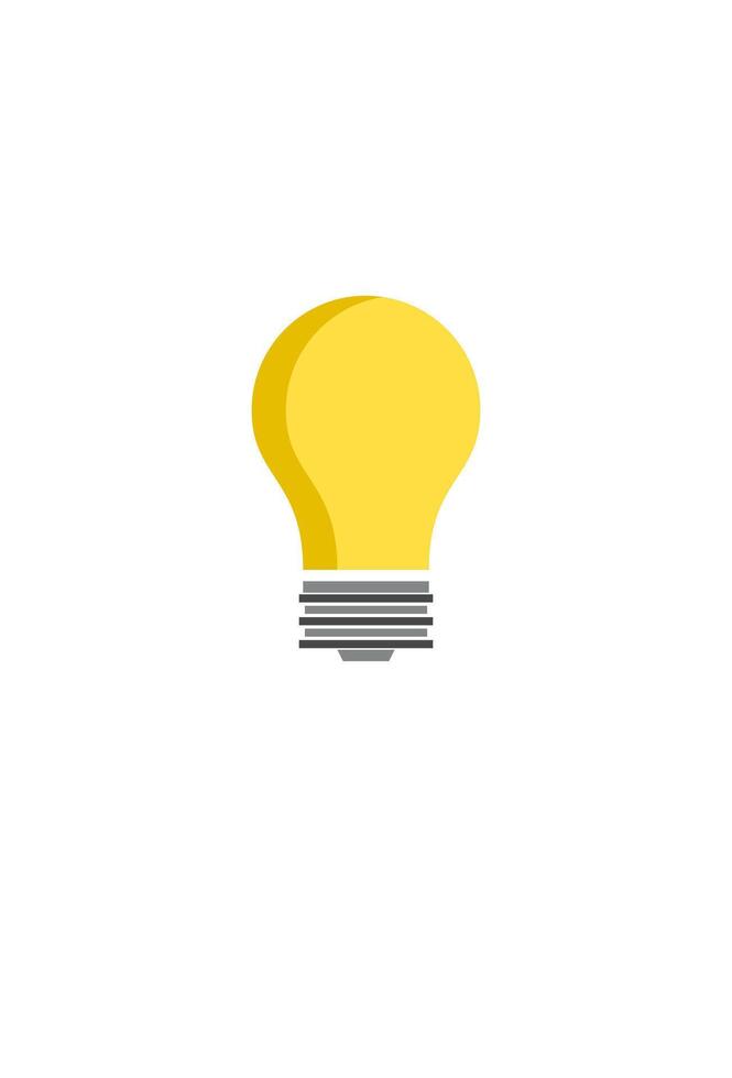 A yellow light bulb on a white background vector