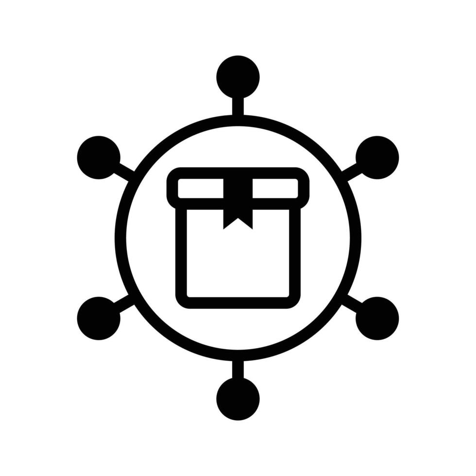 Gift distribution icon for managing and tracking gift deliveries vector