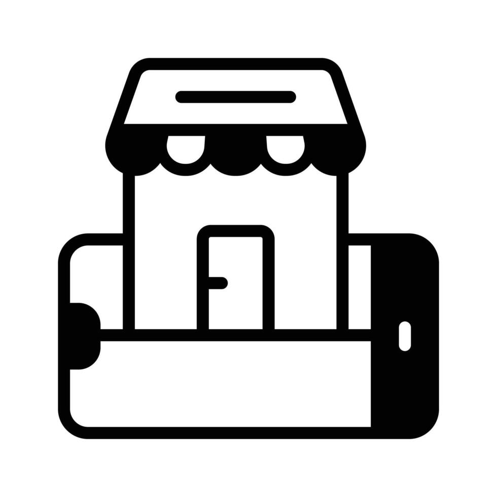 Online store icon for e-commerce and digital retail platforms vector