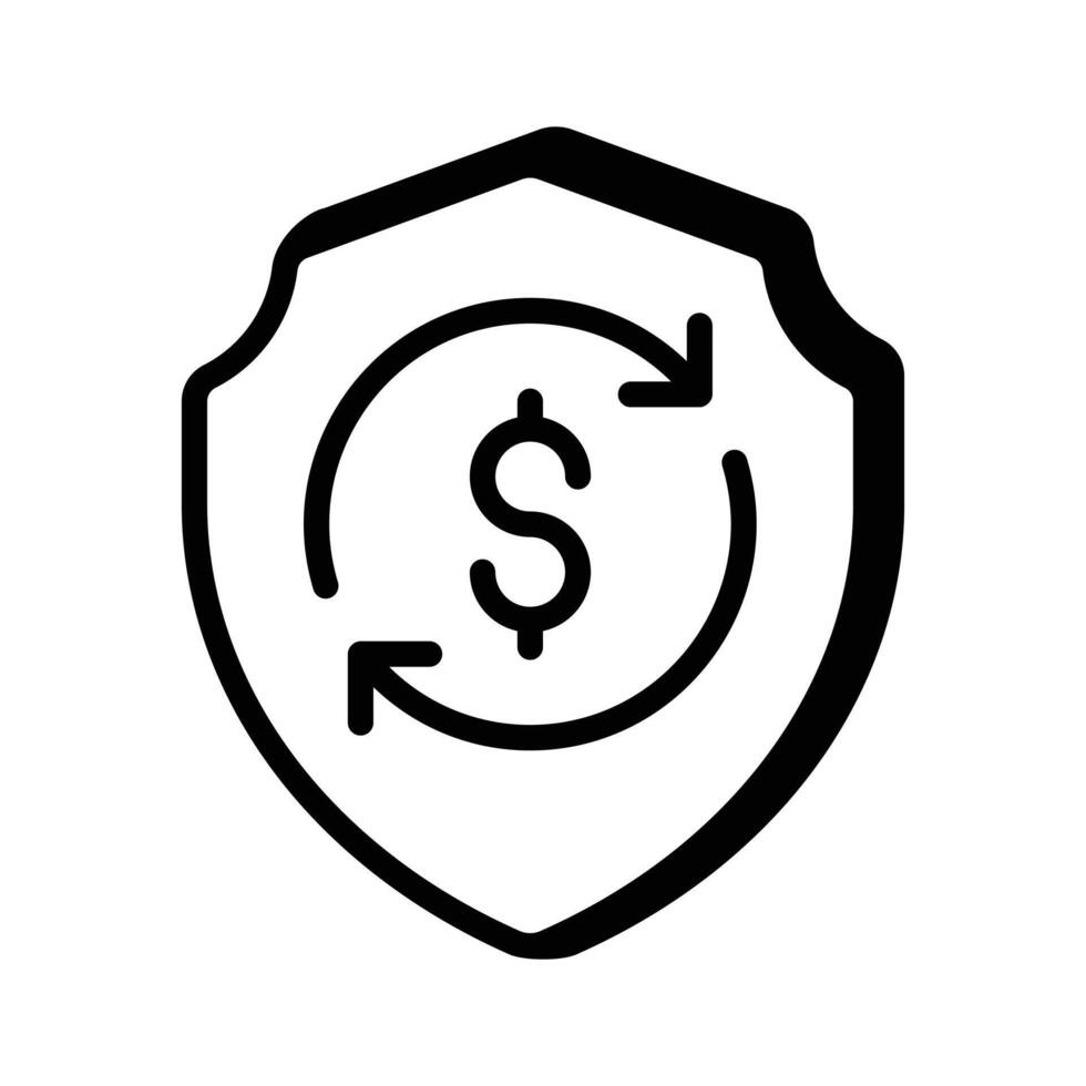 Protect your work with this sturdy shield icon for safety and security vector