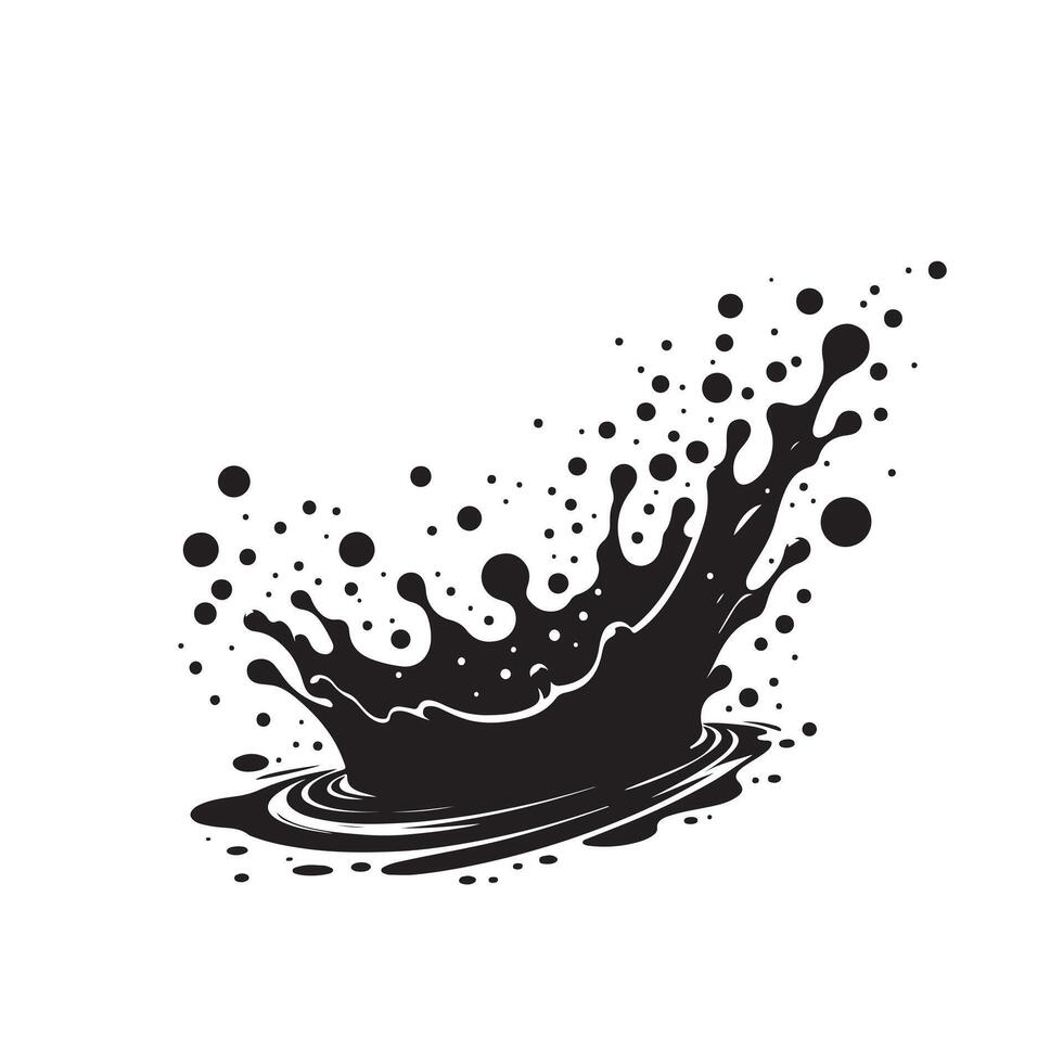Black and white splash of ink on a white background vector