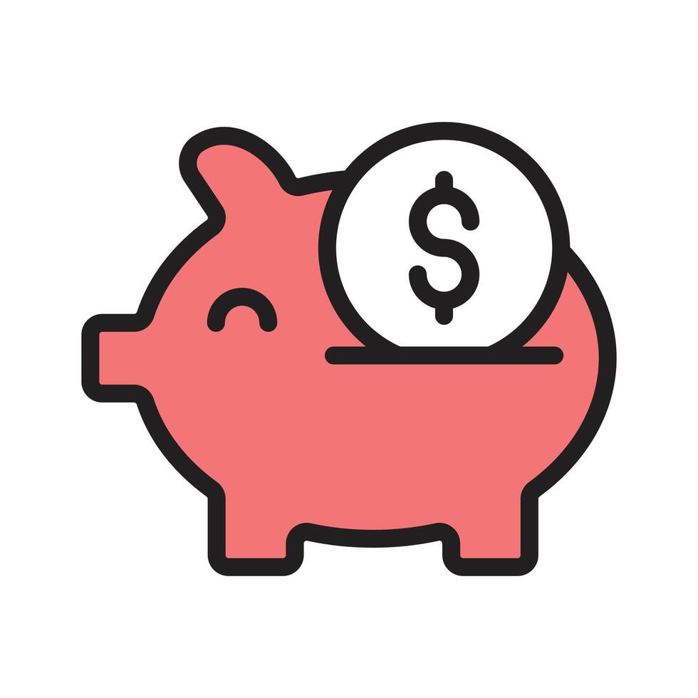 Piggy bank icon for savings, and financial planning tools vector