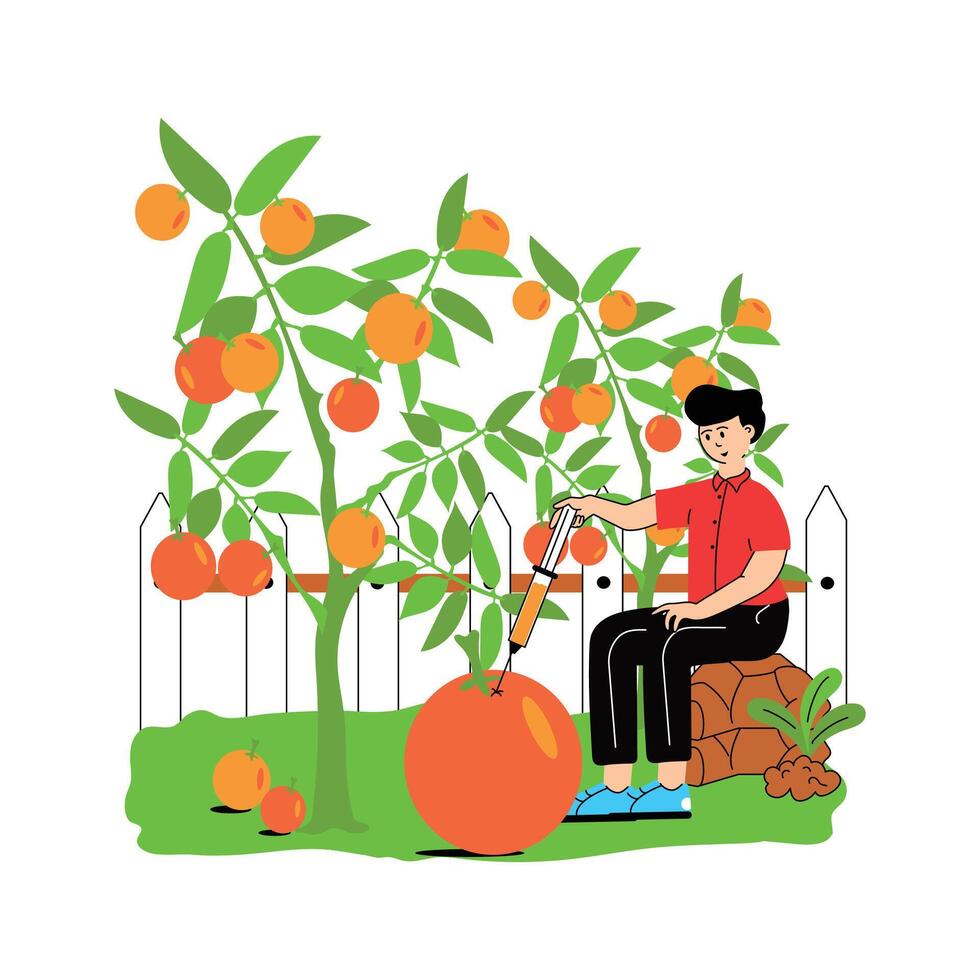A scientist conducting an experiment on plant growth vector