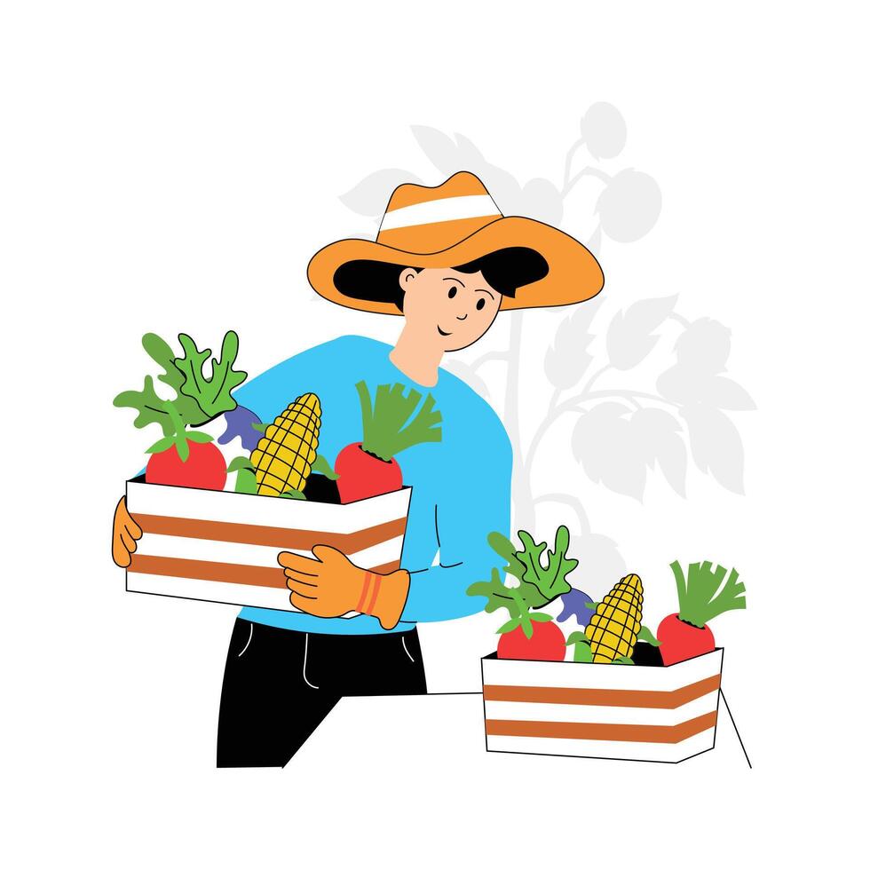 An amazing illustration of vegetables farm in modern style vector