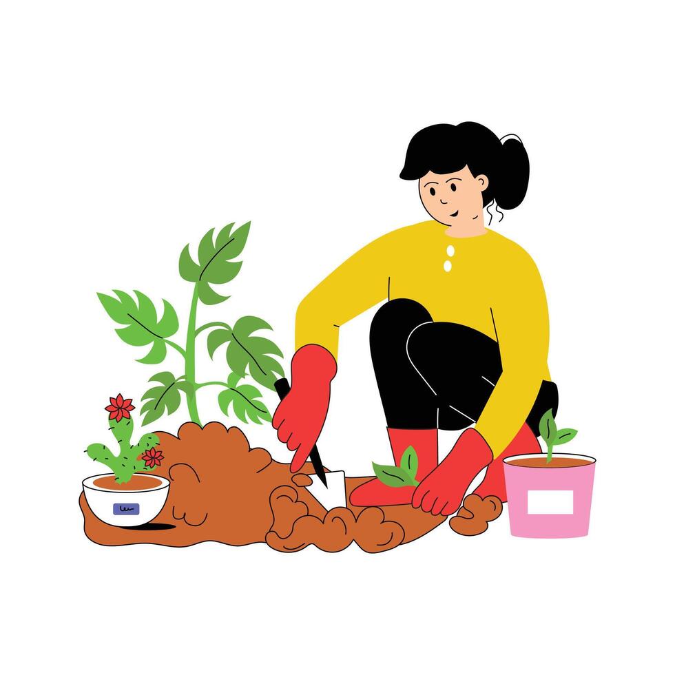 Grab this creatively crafted plantation illustration in modern style vector