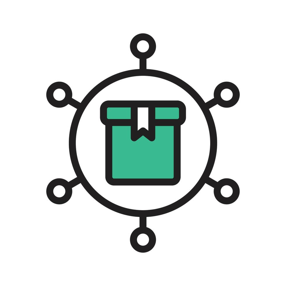 Gift distribution icon for managing and tracking gift deliveries vector
