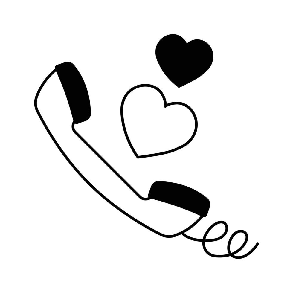 A telephone call made with love and heartfelt words vector