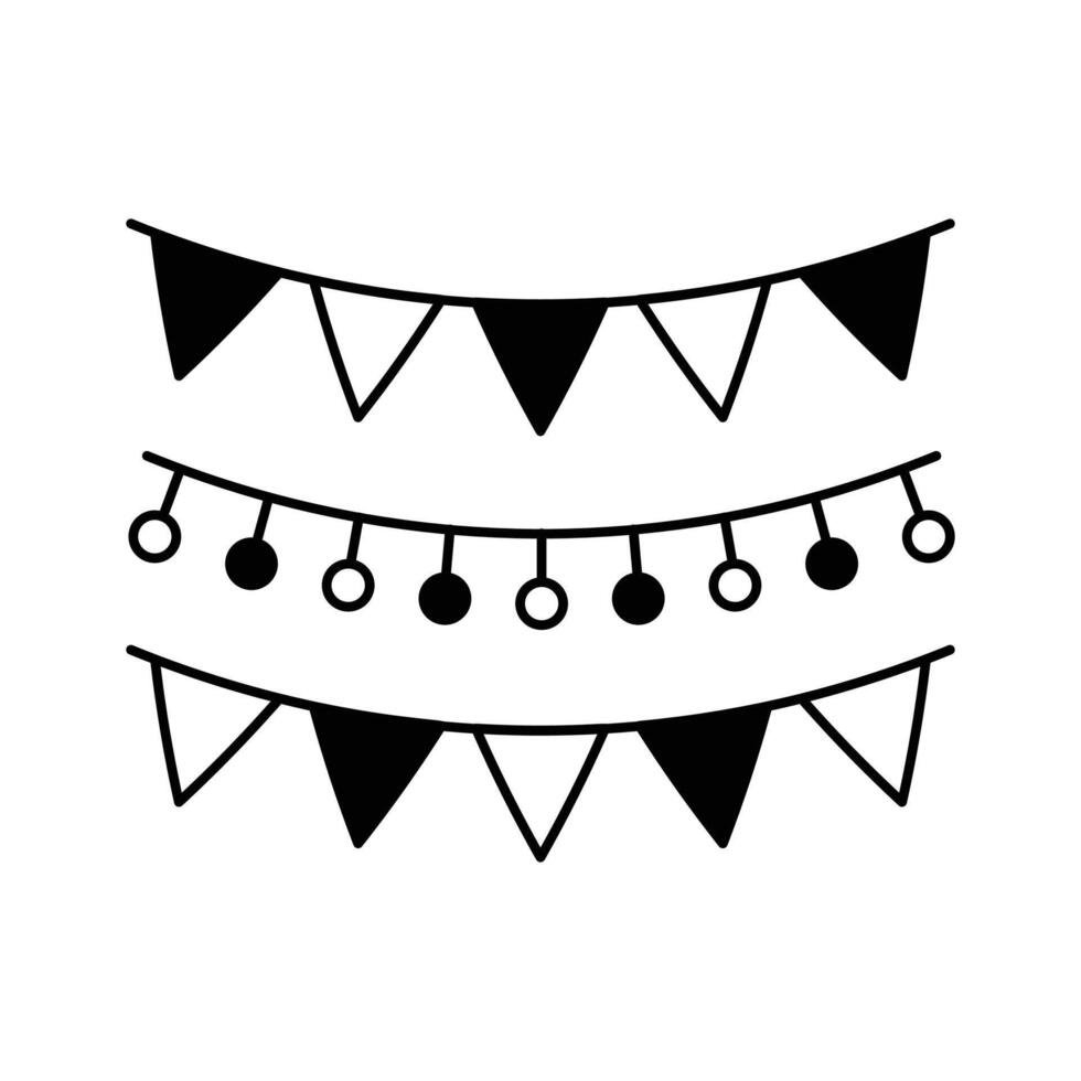 Colorful hanging banners for decorating wedding venues vector