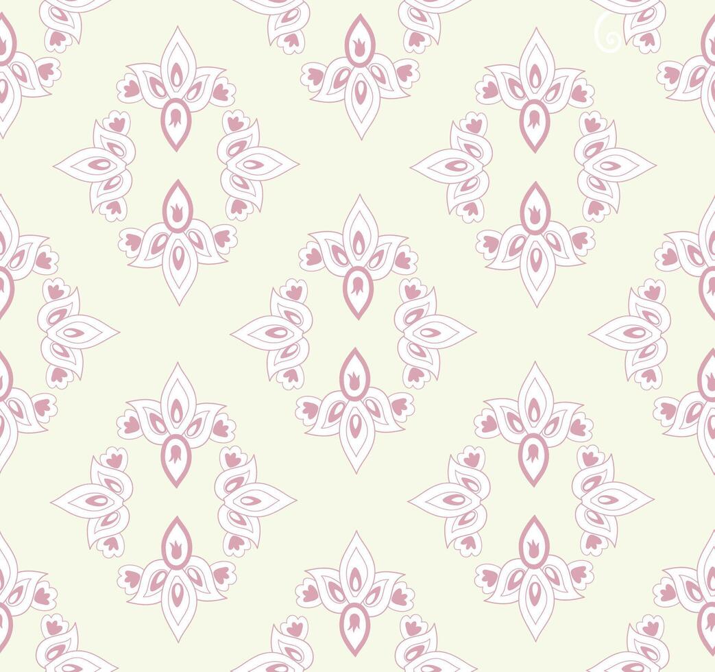 Linear arabesque line tiled pattern. Flourish ornamental texture in floral style. vector