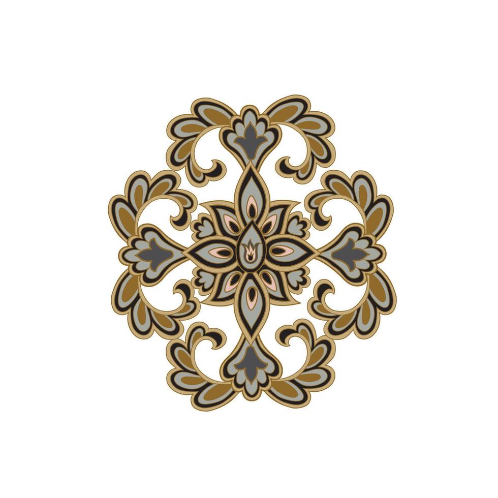 Floral design element isolated. Asian ornament set. Good for kaleidoscope, medallion, yoga design, vector