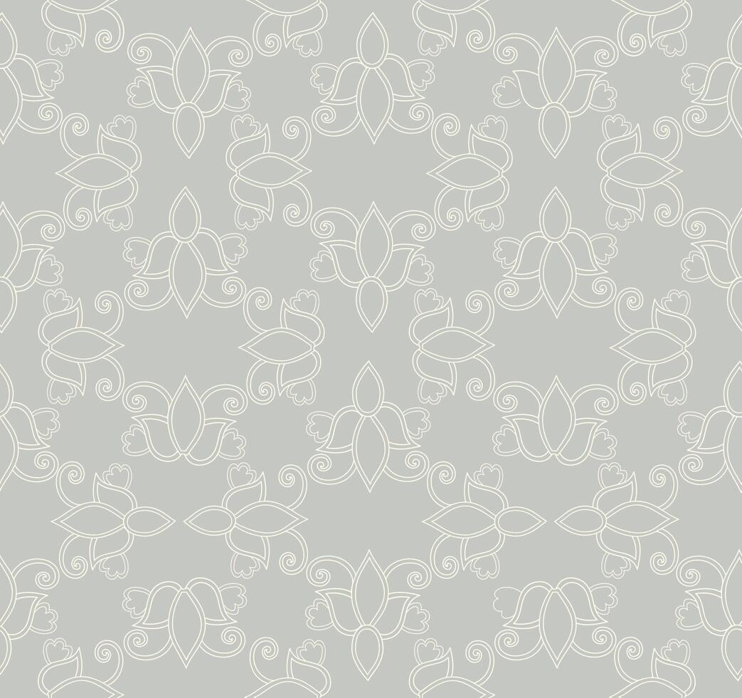 Arabesque swirl line seamless pattern. Flourish ornamental texture in baroque style. vector