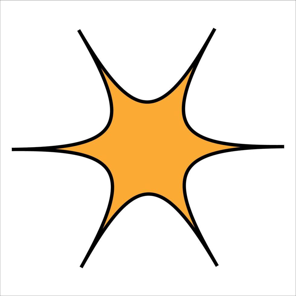 A yellow star with bold black lines on a white background vector
